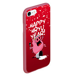 Чехол iPhone 7/8 матовый Piggy Year, цвет: 3D-малиновый — фото 2