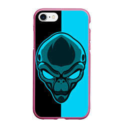 Чехол iPhone 7/8 матовый Space Alien, цвет: 3D-малиновый