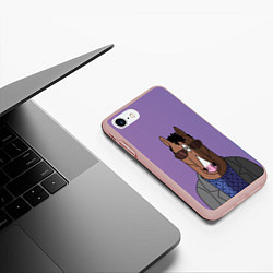 Чехол iPhone 7/8 матовый Конь БоДжек, цвет: 3D-светло-розовый — фото 2