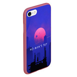 Чехол iPhone 7/8 матовый No Man's Sky: Night, цвет: 3D-малиновый — фото 2