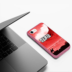 Чехол iPhone 7/8 матовый RDR 2: Red Sun, цвет: 3D-малиновый — фото 2