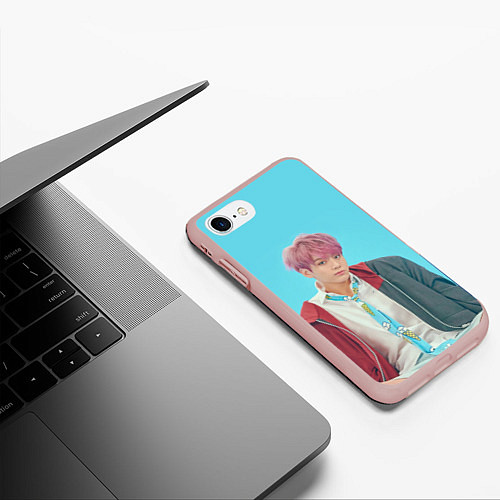 Чехол iPhone 7/8 матовый BTS Jungkook / 3D-Светло-розовый – фото 3