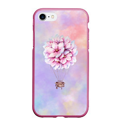 Чехол iPhone 7/8 матовый Цветочный шар, цвет: 3D-малиновый