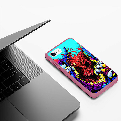 Чехол iPhone 7/8 матовый CS:GO Hyper Beast / 3D-Малиновый – фото 3