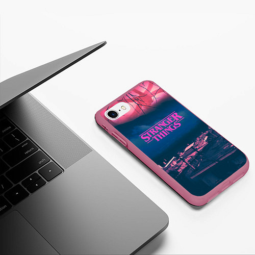 Чехол iPhone 7/8 матовый Stranger Things: Pink Heaven / 3D-Малиновый – фото 3