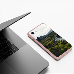 Чехол iPhone 7/8 матовый Death Stranding: Green World, цвет: 3D-светло-розовый — фото 2
