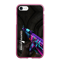 Чехол iPhone 7/8 матовый Counter-Strike, цвет: 3D-малиновый