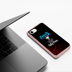Чехол iPhone 7/8 матовый Sally Face окровавленное лицо, цвет: 3D-светло-розовый — фото 2