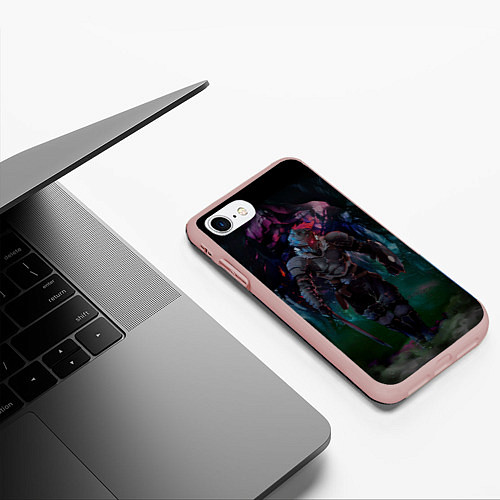 Чехол iPhone 7/8 матовый Убийца гоблинов - Рыцарь / 3D-Светло-розовый – фото 3