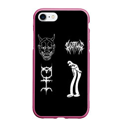 Чехол iPhone 7/8 матовый Ghostemane: Mercury Sign, цвет: 3D-малиновый