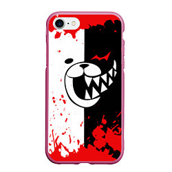 Чехол iPhone 7/8 матовый MONOKUMA Blood, цвет: 3D-малиновый