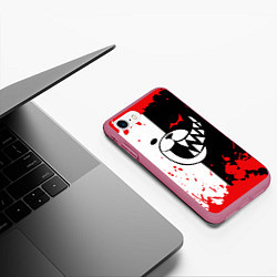 Чехол iPhone 7/8 матовый MONOKUMA Blood, цвет: 3D-малиновый — фото 2