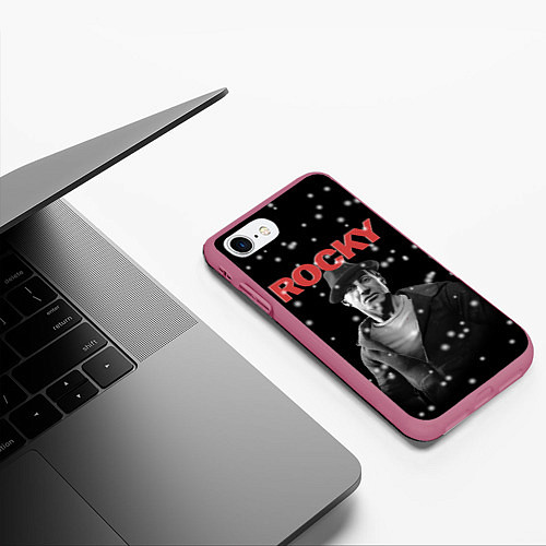 Чехол iPhone 7/8 матовый Old Rocky / 3D-Малиновый – фото 3