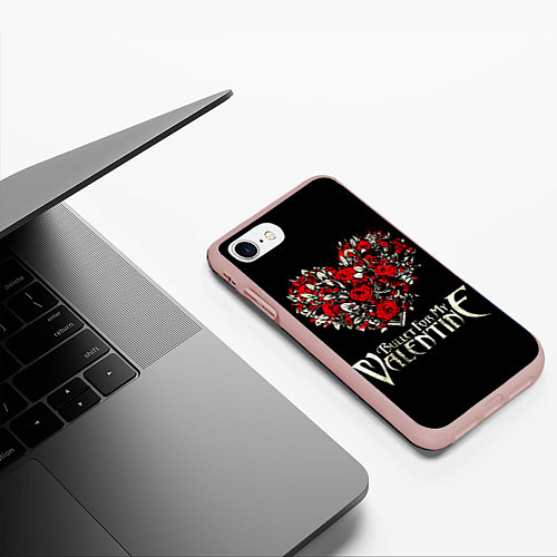 Чехол iPhone 7/8 матовый Bullet For My Valentine: Temper Temper / 3D-Светло-розовый – фото 3