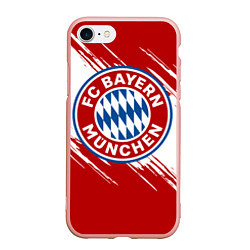 Чехол iPhone 7/8 матовый ФК Бавария, цвет: 3D-светло-розовый