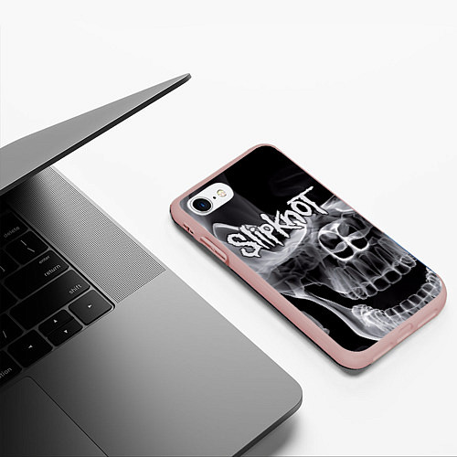 Чехол iPhone 7/8 матовый Slipknot Death / 3D-Светло-розовый – фото 3