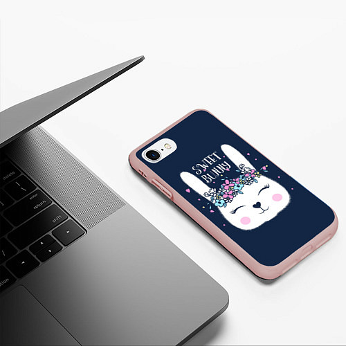 Чехол iPhone 7/8 матовый Sweet Bunny / 3D-Светло-розовый – фото 3