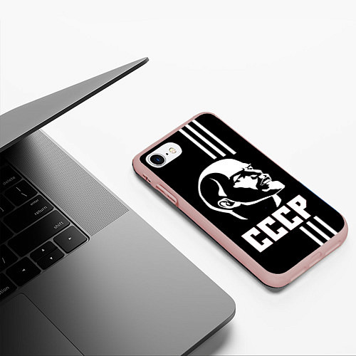 Чехол iPhone 7/8 матовый СССР Ленин / 3D-Светло-розовый – фото 3
