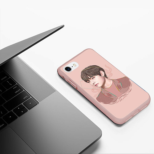 Чехол iPhone 7/8 матовый Kim Taehyung / 3D-Светло-розовый – фото 3