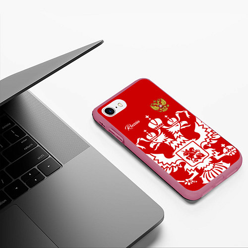 Чехол iPhone 7/8 матовый Red Russia / 3D-Малиновый – фото 3