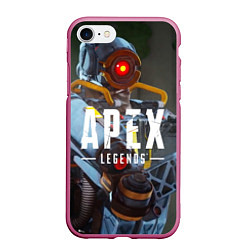 Чехол iPhone 7/8 матовый Apex Legends: Robot, цвет: 3D-малиновый