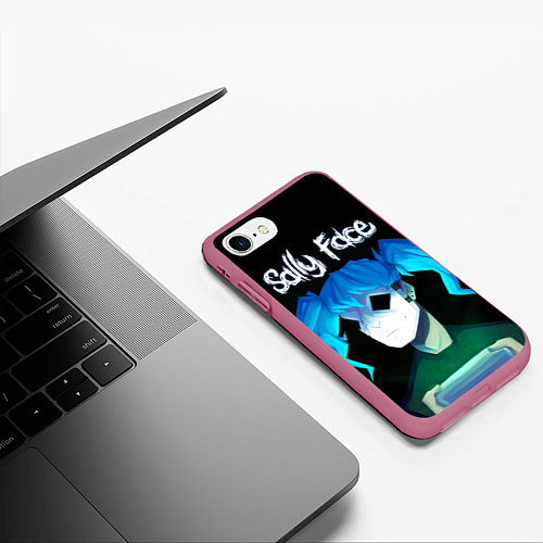 Чехол iPhone 7/8 матовый Sally Face: Light Silhouette / 3D-Малиновый – фото 3