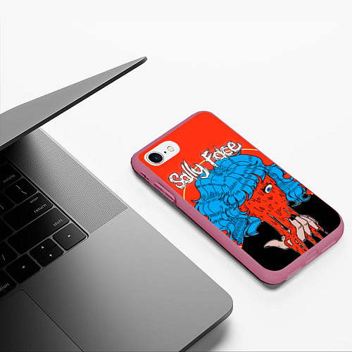 Чехол iPhone 7/8 матовый Sally Face: Bloody Horror / 3D-Малиновый – фото 3