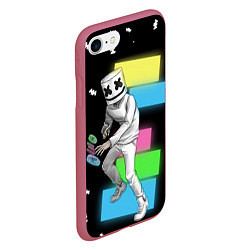 Чехол iPhone 7/8 матовый Marshmello 80's, цвет: 3D-малиновый — фото 2