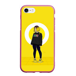 Чехол iPhone 7/8 матовый Tessa: Yellow Fashion, цвет: 3D-малиновый