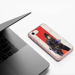 Чехол iPhone 7/8 матовый Apex Legends: Wraith, цвет: 3D-светло-розовый — фото 2