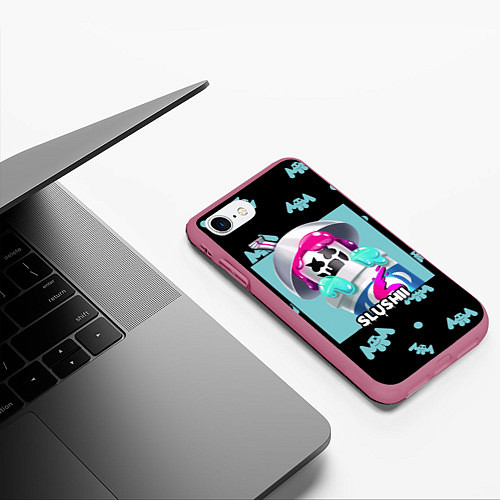 Чехол iPhone 7/8 матовый Marshmello Slushi / 3D-Малиновый – фото 3