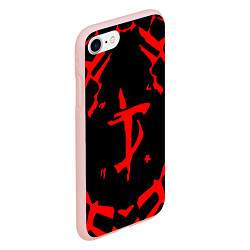 Чехол iPhone 7/8 матовый DOOM: Red Slayer, цвет: 3D-светло-розовый — фото 2