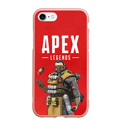 Чехол iPhone 7/8 матовый Apex Legends: Red Caustic, цвет: 3D-светло-розовый