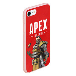 Чехол iPhone 7/8 матовый Apex Legends: Red Caustic, цвет: 3D-светло-розовый — фото 2