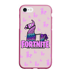 Чехол iPhone 7/8 матовый Fortnite, цвет: 3D-малиновый