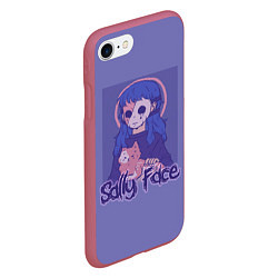 Чехол iPhone 7/8 матовый Sally Face: Violet Halo, цвет: 3D-малиновый — фото 2
