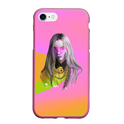Чехол iPhone 7/8 матовый Billie Eilish: Pink Fashion, цвет: 3D-малиновый