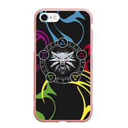 Чехол iPhone 7/8 матовый Сила Ведьмака, цвет: 3D-светло-розовый