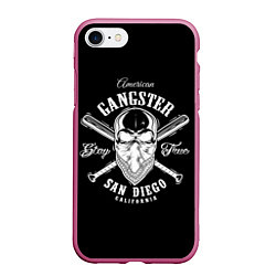 Чехол iPhone 7/8 матовый American Gangster, цвет: 3D-малиновый