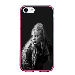 Чехол iPhone 7/8 матовый Billie Eilish: Black Fashion, цвет: 3D-малиновый
