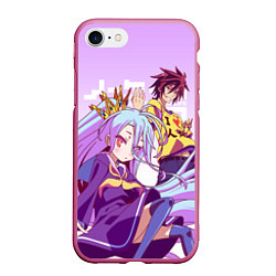 Чехол iPhone 7/8 матовый No Game No Life, цвет: 3D-малиновый