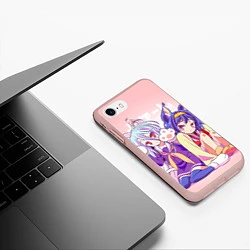 Чехол iPhone 7/8 матовый No Game No Life, цвет: 3D-светло-розовый — фото 2