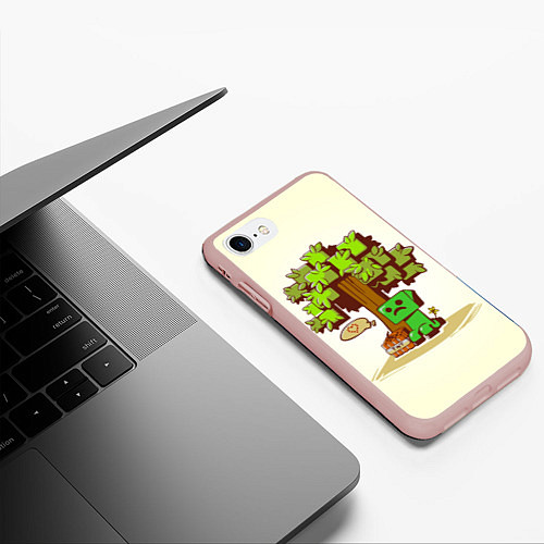 Чехол iPhone 7/8 матовый Forest Creeper / 3D-Светло-розовый – фото 3