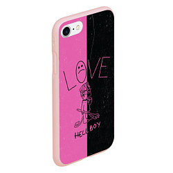 Чехол iPhone 7/8 матовый Lil Peep: Hell Boy, цвет: 3D-светло-розовый — фото 2