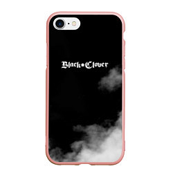Чехол iPhone 7/8 матовый Чёрный клевер, цвет: 3D-светло-розовый