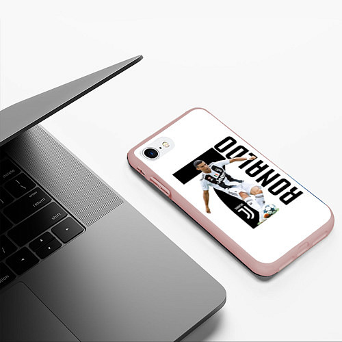 Чехол iPhone 7/8 матовый Ronaldo the best / 3D-Светло-розовый – фото 3