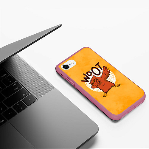 Чехол iPhone 7/8 матовый Woot Dab / 3D-Малиновый – фото 3