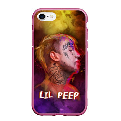 Чехол iPhone 7/8 матовый Lil Peep ART, цвет: 3D-малиновый