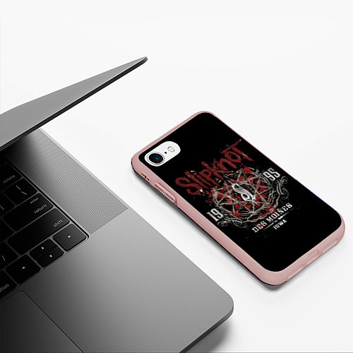 Чехол iPhone 7/8 матовый Slipknot 1995 / 3D-Светло-розовый – фото 3