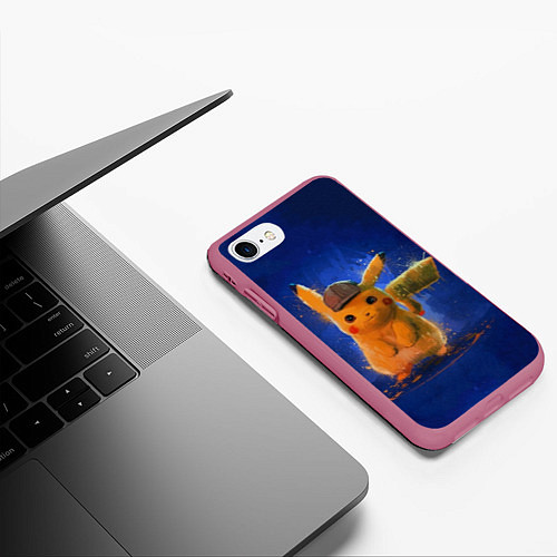 Чехол iPhone 7/8 матовый Pika Pika / 3D-Малиновый – фото 3